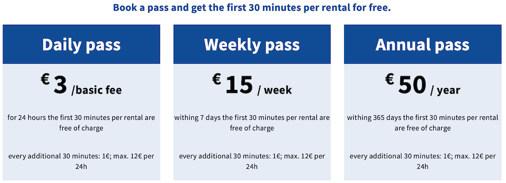 price and costs for nextbike in berlin daily weekly and annual pass